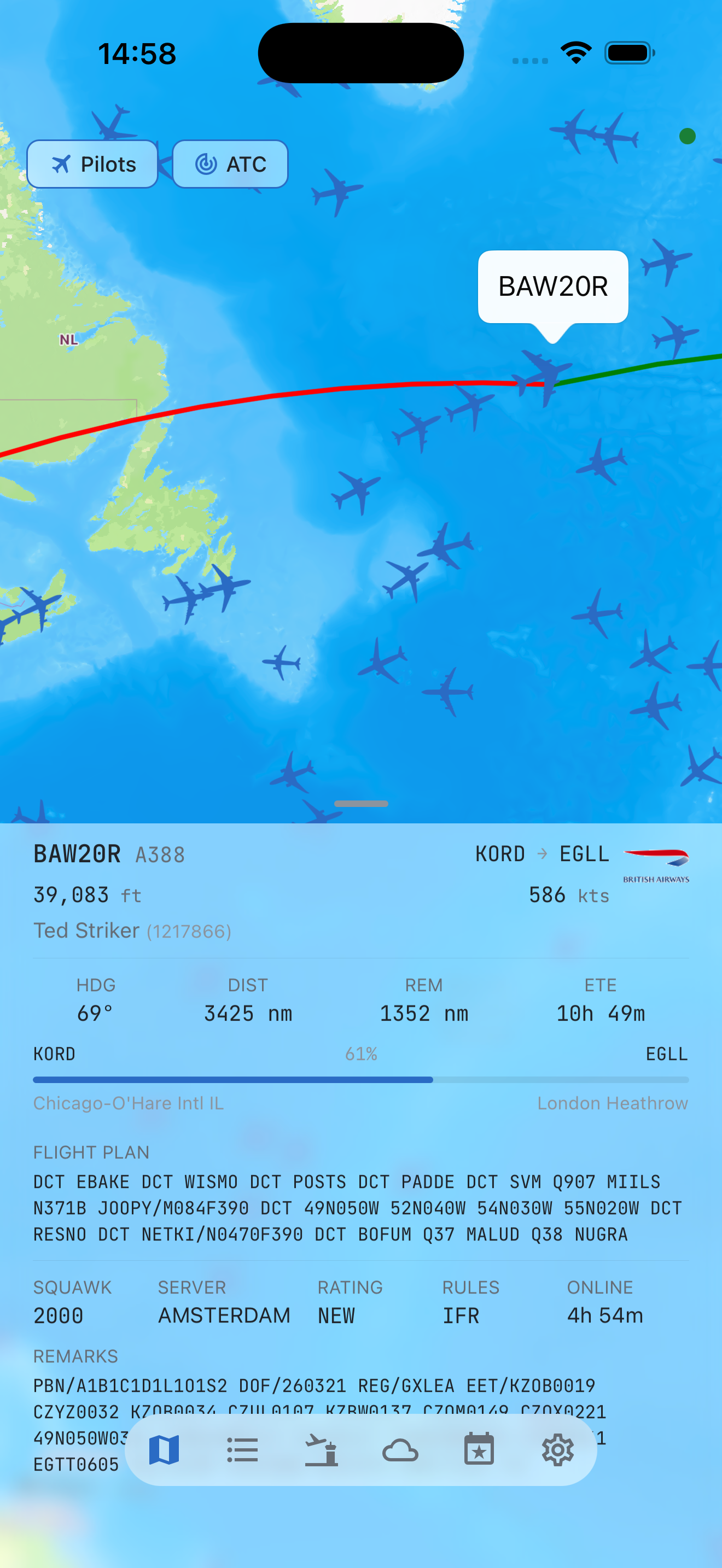 iPhone — Pilot info